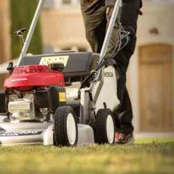 A rotary mower blade cuts by violently impacting the grass